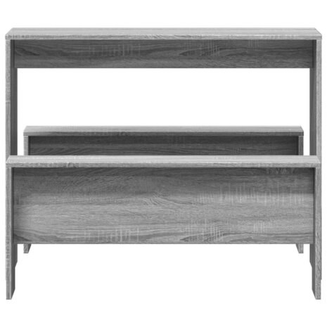 3-delige Eettafel en bankenset bewerkt hout grijs sonoma eiken 4