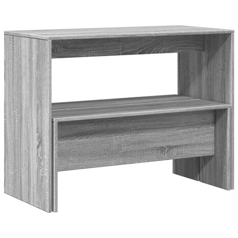 3-delige Eettafel en bankenset bewerkt hout grijs sonoma eiken 7
