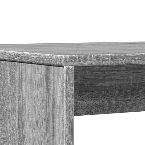 3-delige Eettafel en bankenset bewerkt hout grijs sonoma eiken 8