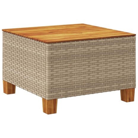 Tuintafel 55x55x36 cm poly rattan en acaciahout beige 6