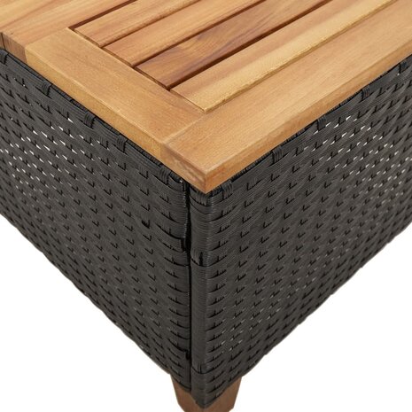 Tuintafel 45x45x37 cm poly rattan en acaciahout zwart 8