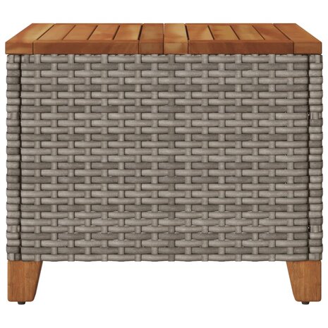 Tuintafel 45x45x37 cm poly rattan en acaciahout grijs 7