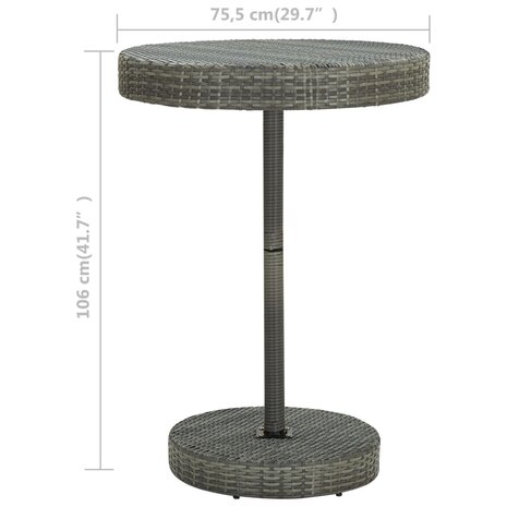 Tuintafel 75,5x106 cm poly rattan grijs 4