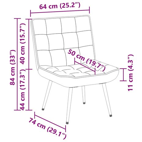 Relaxstoel 64x74x84 cm fluweel roze 9