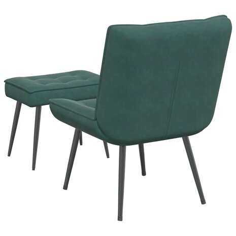 Relaxstoel met voetenbank fluweel donkergroen 8