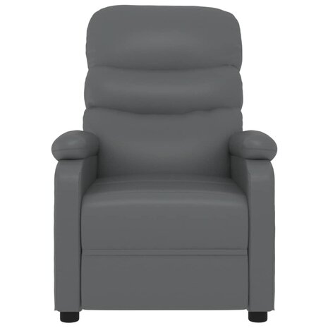 Massagestoel elektrisch kunstleer grijs 4