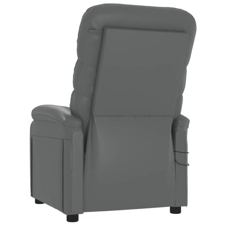 Massagestoel elektrisch kunstleer grijs 6