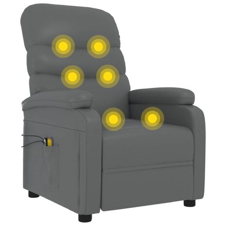 Massagestoel elektrisch kunstleer grijs 8