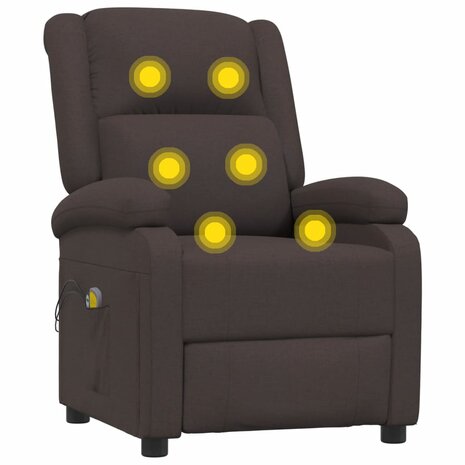 Massagestoel elektrisch verstelbaar stof donkerbruin 8