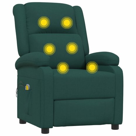 Massagestoel elektrisch verstelbaar stof donkergroen 8