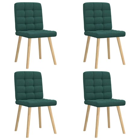 Eetkamerstoelen 4 st stof donkergroen 1