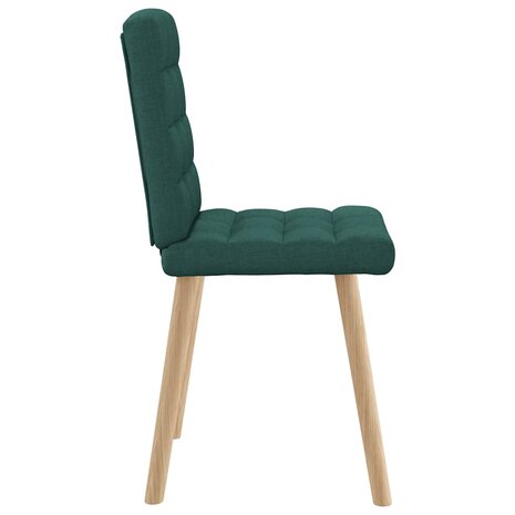 Eetkamerstoelen 4 st stof donkergroen 5