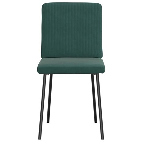 Eetkamerstoelen 2 st fluweel donkergroen 4