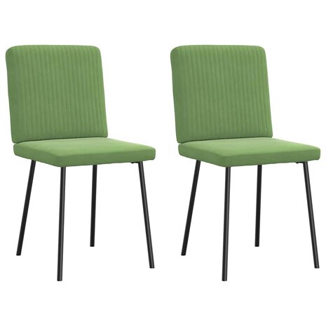 Eetkamerstoelen 2 st fluweel lichtgroen 2
