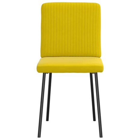 Eetkamerstoelen 2 st fluweel geel 4