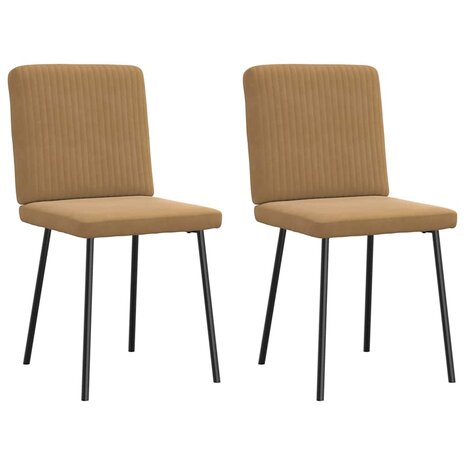 Eetkamerstoelen 2 st fluweel bruin 2