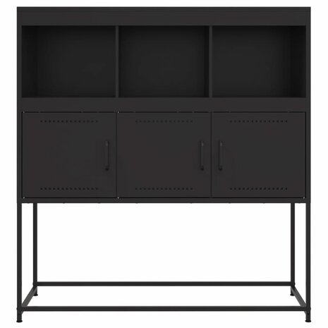 Dressoir 100,5x39x107 cm staal zwart 6