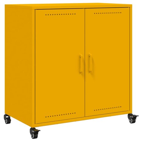 Dressoir 68,5x39x72 cm staal mosterdgeel 2