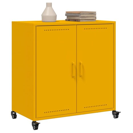 Dressoir 68,5x39x72 cm staal mosterdgeel 4
