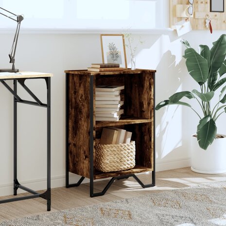 Boekenkast 50x31x74,5 cm bewerkt hout gerookt eikenkleurig 3