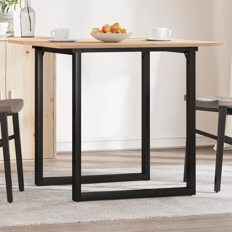 Eettafel O-frame 90x90x75 cm massief grenenhout en staal 1