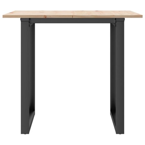 Eettafel O-frame 90x90x75 cm massief grenenhout en staal 4