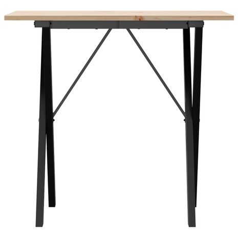 Eettafel X-frame 80x50x75 cm massief grenenhout en staal 4