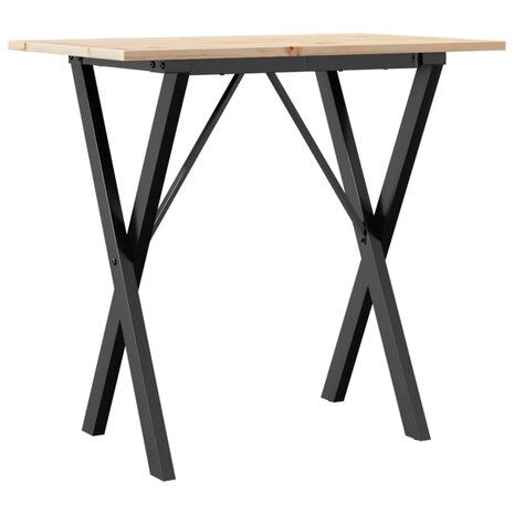 Eettafel X-frame 80x50x75 cm massief grenenhout en staal 6