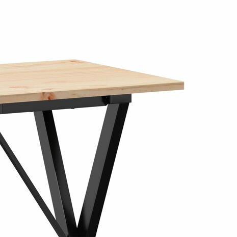 Eettafel X-frame 80x50x75 cm massief grenenhout en staal 7