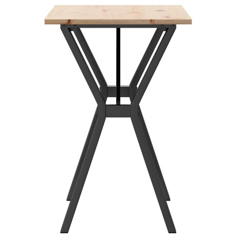 Eettafel Y-frame 80x50x75 cm massief grenenhout en staal 5