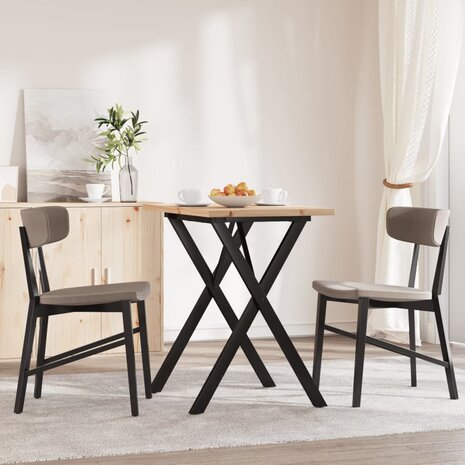 Eettafel X-frame 80x50x75,5 cm massief grenenhout en staal 3