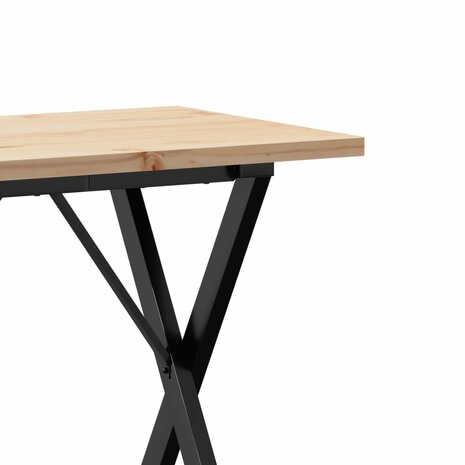 Eettafel X-frame 80x50x75,5 cm massief grenenhout en staal 7