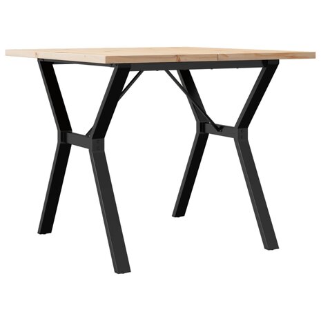Eettafel Y-frame 90x90x75,5 cm massief grenenhout en staal 2