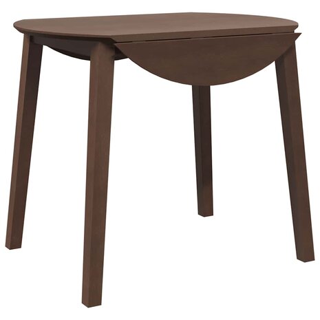 Eettafel bruin massief hout rubber 2