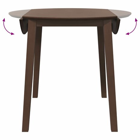 Eettafel bruin massief hout rubber 9