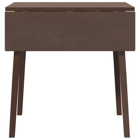 Eettafel bruin massief hout rubber 5