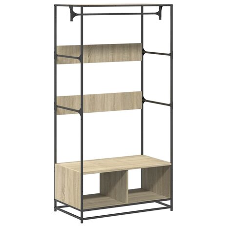 Kledingkast 90x50x180 cm bewerkt hout sonoma eikenkleurig 2