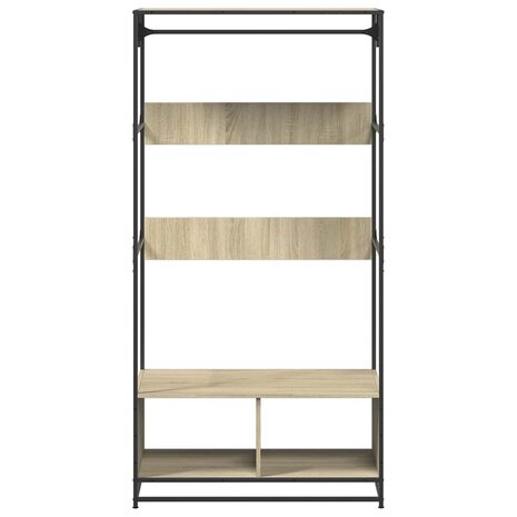 Kledingkast 90x50x180 cm bewerkt hout sonoma eikenkleurig 4