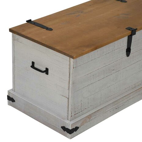 Opbergkist HALDEN wit 91x48x47 cm massief grenenhout 8
