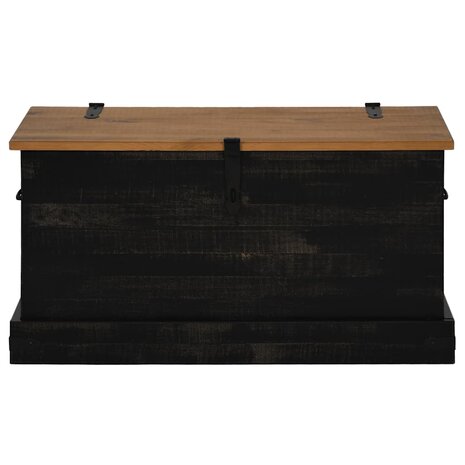 Opbergkist HALDEN zwart 91x48x47 cm massief grenenhout 3