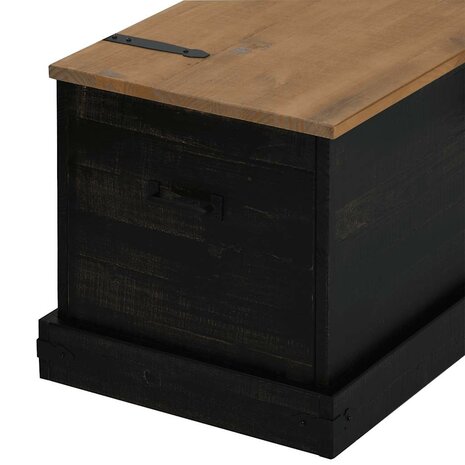 Opbergkist HALDEN zwart 91x48x47 cm massief grenenhout 8