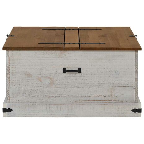 Opbergkist HALDEN wit 91x91x47 cm massief grenenhout 4