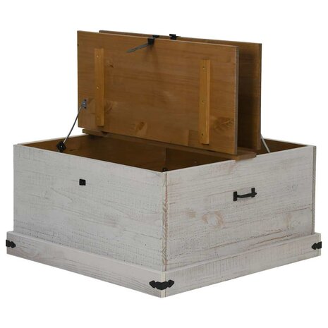 Opbergkist HALDEN wit 91x91x47 cm massief grenenhout 6