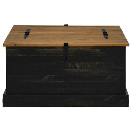 Opbergkist HALDEN zwart 91x91x47 cm massief grenenhout 3