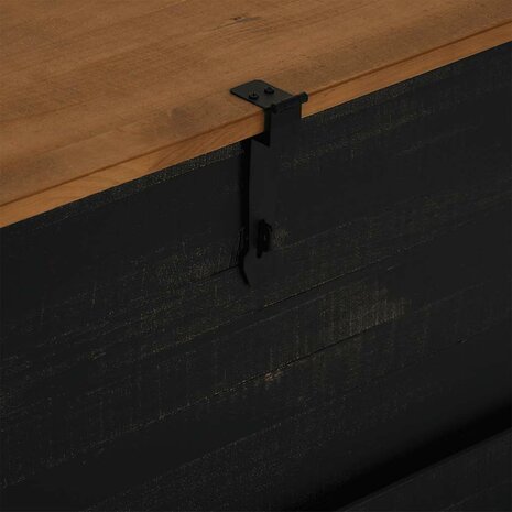 Opbergkist HALDEN zwart 91x91x47 cm massief grenenhout 7