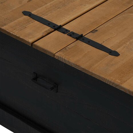 Opbergkist HALDEN zwart 91x91x47 cm massief grenenhout 8