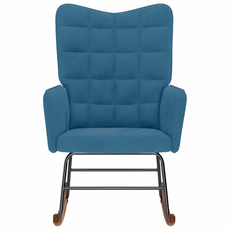 Schommelstoel fluweel blauw 3