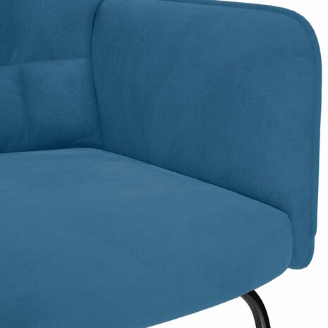 Schommelstoel fluweel blauw 6