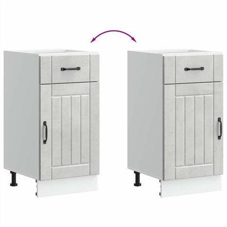Keuken onderkast Lucca bewerkt hout betongrijs 8