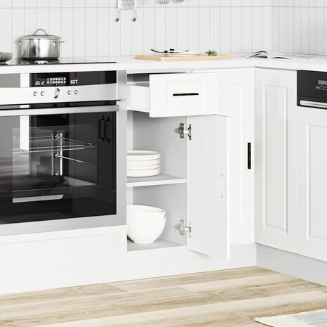 Keuken onderkast "Porto" bewerkt hout wit 3